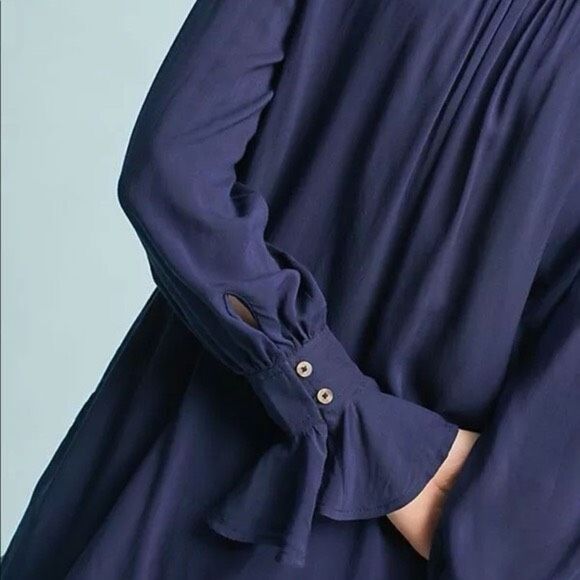 ✨Anthro Maeve Ruffled-Cuff Button Down Top✨ - Picture 3 of 11